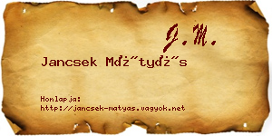 Jancsek Mátyás névjegykártya