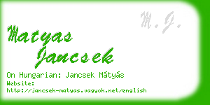 matyas jancsek business card