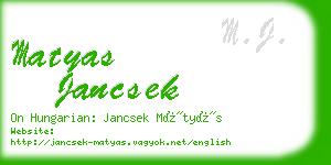 matyas jancsek business card